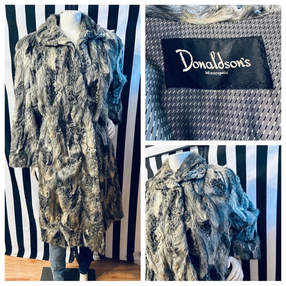 Donaldson’s of Minneapolis Vintage Full Length Gray Curly Goat Fur Coat - Picture 1 of 10